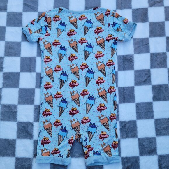 Miozing Bamboo Ice Cream Shorty Zip Romper Size 18-24m - Picture 2 of 4